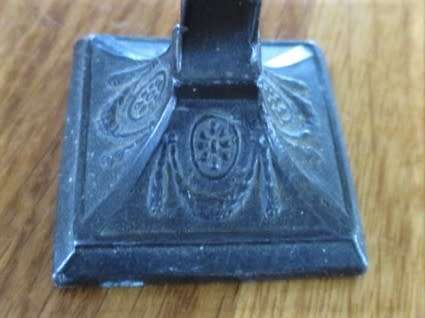 VINTAGE/ANTIQUE SMALL METAL STANDING CRUCIFIX MADE IN GERMANY
