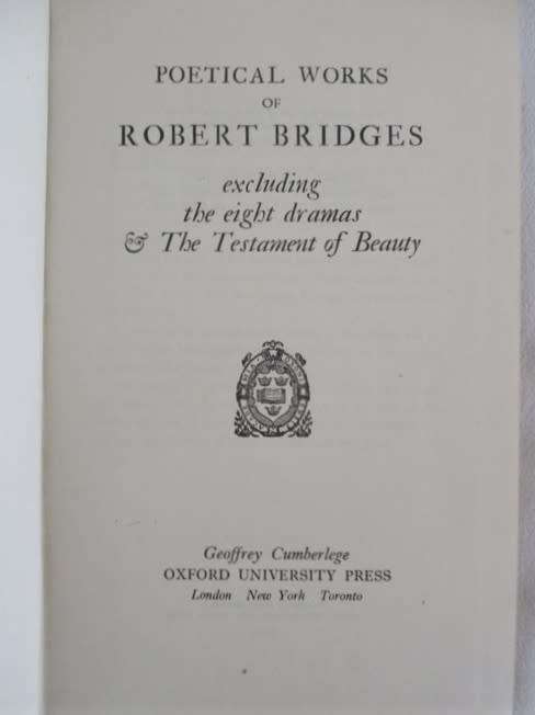 1947 - POETICAL WORKS OF ROBERT BRIDGES