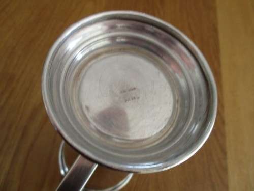 A VINTAGE 1972 EM-ESS SILVER PLATED BEER MUG ENGRAVED WITH THE NAME DAVID