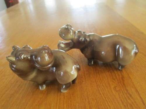 COLLECTABLE SOUTH AFRICAN CHEVAL CERAMICS - TWO HIPPOS