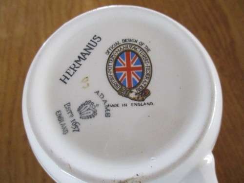 RARE 1937 ADAMS OFFICIAL GEORGE VI CORONATION MUG - DISTRIBUTED BY THE TOWN OF HERMANUS