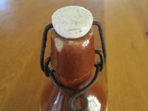 FOR ANTICO5939 ONLY - TWO ANTIQUE STONEWARE GINGER BEER BOTTLES - RARE TO FIND WITH LIDS!!