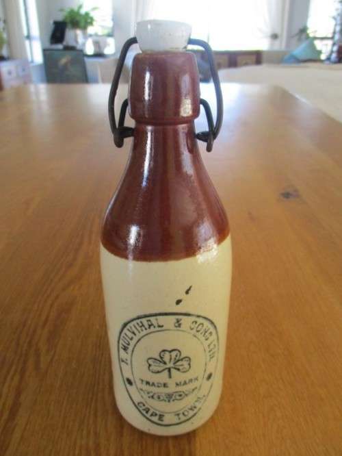 FOR ANTICO5939 ONLY - TWO ANTIQUE STONEWARE GINGER BEER BOTTLES - RARE TO FIND WITH LIDS!!