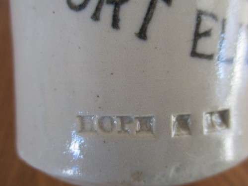 AN ANTIQUE STONEWARE GINGER BEER BOTTLE - HEINR KAMP PORT ELIZABETH - CIRCA 1914 TO 1919