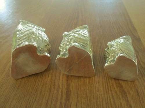 THREE CUTE SOLID BRASS OWLS