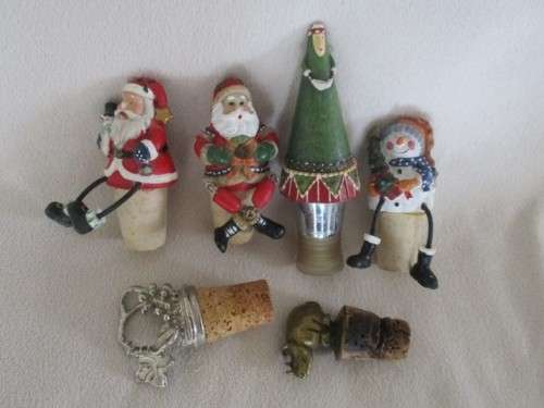 CHRISTMAS 7 -  SIX FUN BOTTLE STOPPERS FOR CHRISTMAS