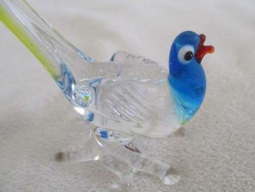 A BEAUTIFUL LONG-TAILED GLASS BIRD - MURANO?