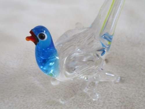 A BEAUTIFUL LONG-TAILED GLASS BIRD - MURANO?