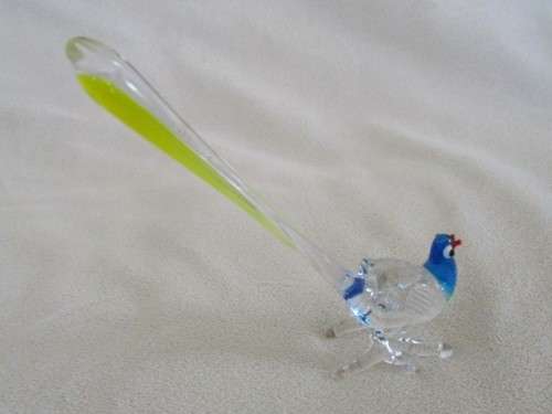 A BEAUTIFUL LONG-TAILED GLASS BIRD - MURANO?