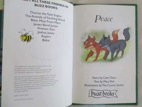 1994 HARD COVER BUZZ BOOK - THE ANIMALS OF FARTHING WOOD -  PEACE  - GREAT CONDITION