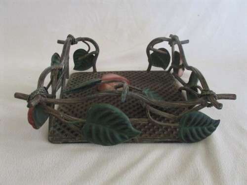 ORNATE VINTAGE METAL SERVIETTE HOLDER - GREAT FOR BRAAIS!