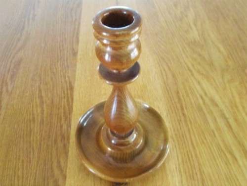 GENUINE STINKWOOD CANDLESTICK MADE BY JONKER, KNYSNA