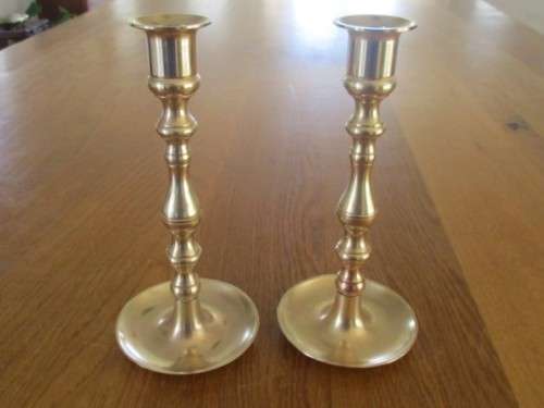 A PAIR OF ELEGANT SOLID BRASS CANDLESTICKS - MADE IN JAPAN