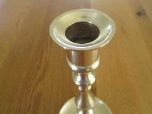A PAIR OF ELEGANT SOLID BRASS CANDLESTICKS - MADE IN JAPAN