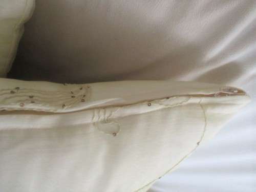 TWO LOVELY, LIGHT CREAM  EMBROIDERED AND SEQUINED CUSHIONS