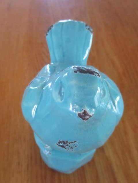 BEAUTIFUL CRACKLE GLAZE BIRD IN DEEP TURQUOISE COLOUR