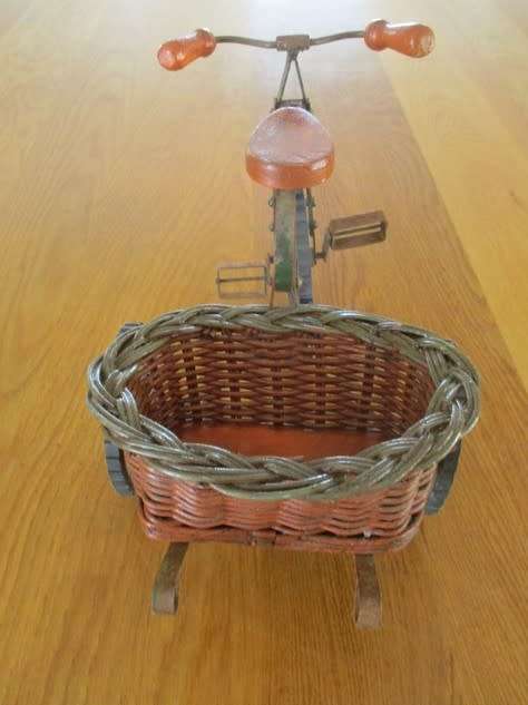 A VERY WELL MADE WOOD AND IRON VINTAGE SHABBY CHIC BICYCLE TO DISPLAY YOUR HERBS AND FLOWERS