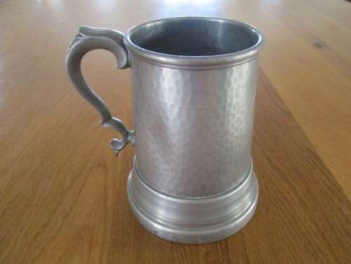 RARE!!   VINTAGE ENGLISH "MY LADY" WAGER (GAMBLING) TANKARD WITH POKER DICE HOUSED IN GLASS BOTTOM