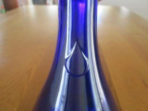 TEARDROP SHAPED COBALT BLUE ACQUA DELLA MADONNA, ITALY BOTTLE