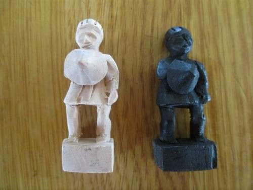 FOR THE COLLECTOR - ANTIQUE HAND WHITTLED CHESS SET - COMPLETE - POW CEYLON??