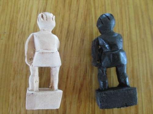 FOR THE COLLECTOR - ANTIQUE HAND WHITTLED CHESS SET - COMPLETE - POW CEYLON??