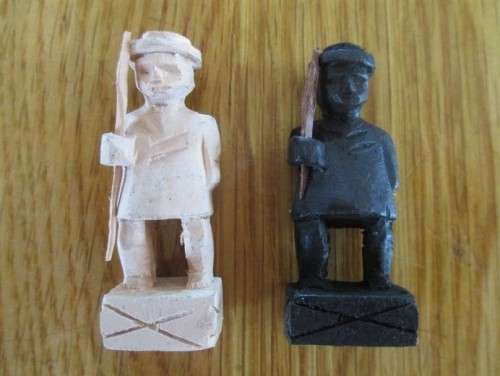 FOR THE COLLECTOR - ANTIQUE HAND WHITTLED CHESS SET - COMPLETE - POW CEYLON??