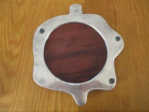 CARROL BOYES  FUNCTIONAL ART CHEESE BOARD/TRIVET WITH ORIGINAL SPIRAL WOODEN BOARD