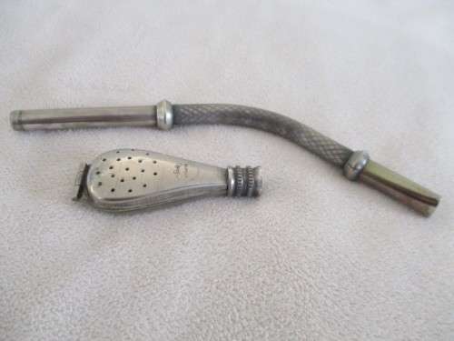 SO COLLECTABLE!   ANTIQUE ALPACA INDUSTRIA ARGENTINA YERBA MATE BOMBILLA