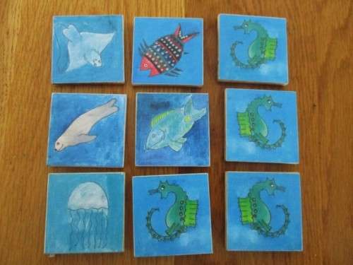 NINE CUTE `FISHY` THEMED FRIDGE MAGNETS