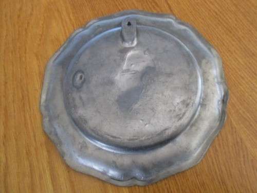 VINTAGE PEWTER WITH RAISED RELIEF SCENE