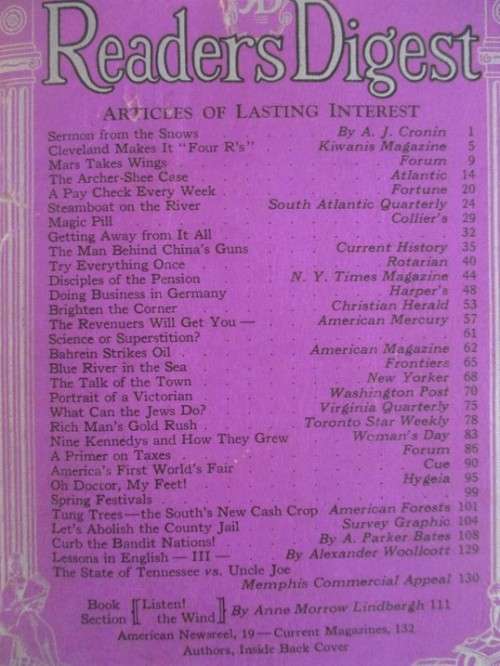 UNUSUAL FIND!! THREE OLD READERS DIGEST MAGS IN LEATHER COVER (APRIL - MAY 1939 - JUST BEFORE WWII)