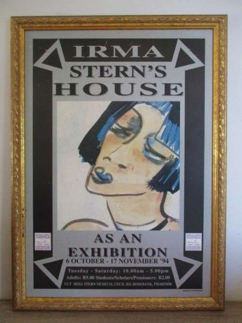 RARE, STRIKING FRAMED IRMA STERN POSTER - CENTENARY EXHIBITION (1894-1994) IN STERN'S HOUSE