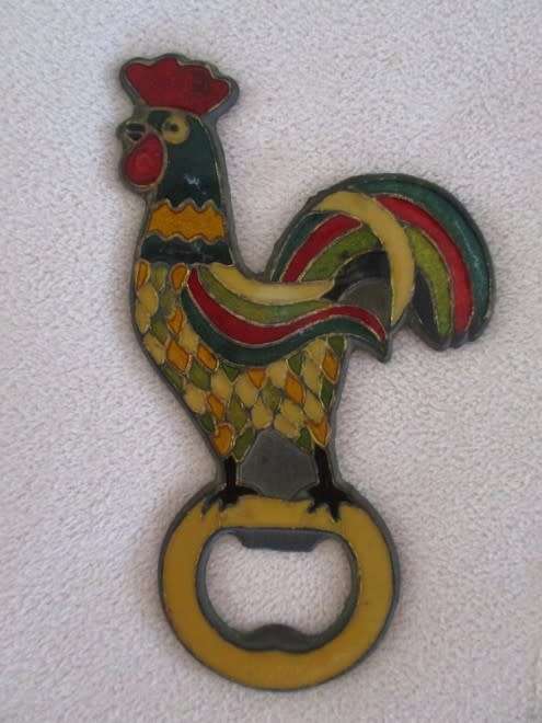 TWO VINTAGE BRONZE AND ENAMEL BOTTLE OPENERS - GERMAN MADE
