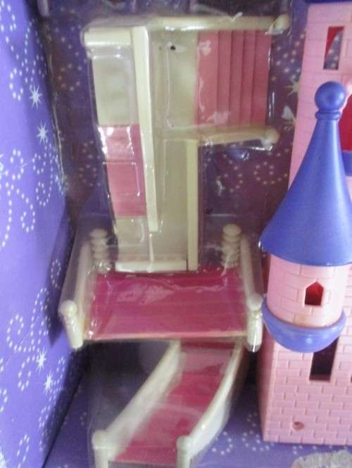 A LITTLE GIRLS DREAM - LARGE HARD PLASTIC FANTASY CASTLE PLUS ACCESSORIES FOR HER LITTLE PRINCESSES