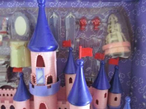 A LITTLE GIRLS DREAM - LARGE HARD PLASTIC FANTASY CASTLE PLUS ACCESSORIES FOR HER LITTLE PRINCESSES