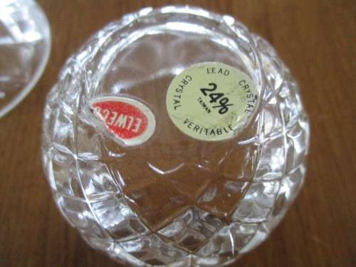 TWO PRETTY LITTLE LEAD CRYSTAL TRINKET BOXES