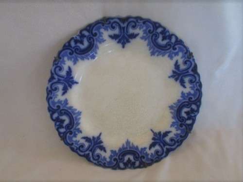 1891 - STRAIGHT OUT OF OUMA'S ATTIC - ANTIQUE FLOW BLUE PLATE - WH GRINDLEY CLIFTON DESIGN