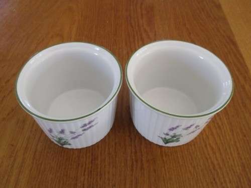 TWO PRETTY WIESENTHAL, GERMANY  RAMEKIN DISHES - LAVENDER DESIGN
