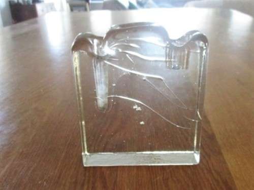 VINTAGE `MODERNIST`  SLAB ART GLASS BUD VASE AND CANDLE HOLDER