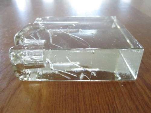 VINTAGE `MODERNIST`  SLAB ART GLASS BUD VASE AND CANDLE HOLDER