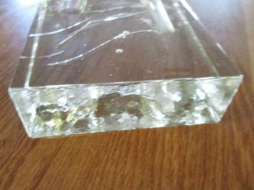 VINTAGE `MODERNIST`  SLAB ART GLASS BUD VASE AND CANDLE HOLDER