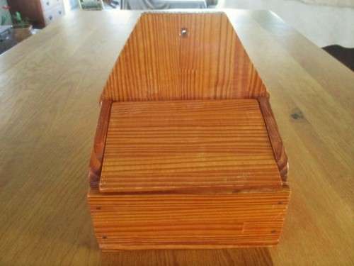 HANDY VINTAGE  WALL-HANGING WOODEN SALT BOX