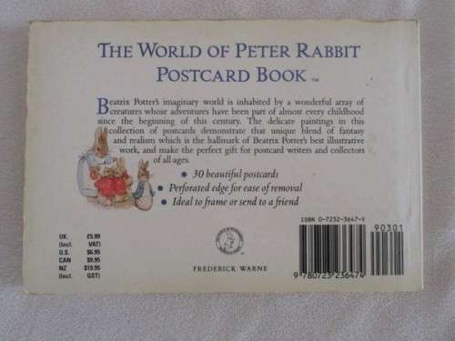 SO SPECIAL - A POSTCARD BOOKLET CONTAINING 26 VINTAGE 1987 BEATRIX POTTER POSTCARDS