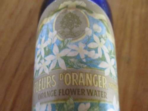 VINTAGE 1950's FRENCH ORANGE FLOWER WATER BOTTLE (STILL MORE THAN 1/2 FULL)
