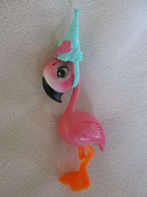 CUTE MATTEL ENCHANTIMENTS LET'S FLAMINGLE  DOLL WITH HER PET FLAMINGO, FANCI AND SOME ACCESSORIES