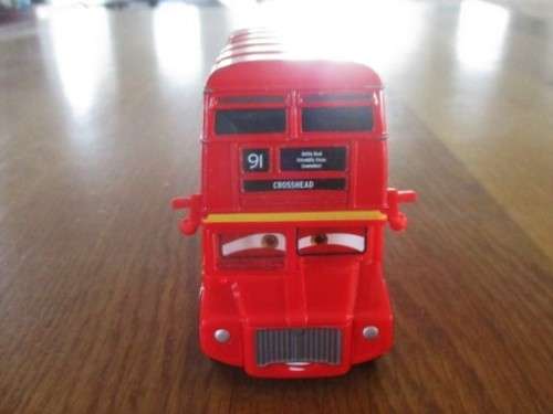 MATTEL DIE CAST  DOUBLE DECKER BUS FROM DISNEY PIXAR MOVIE "CARS"