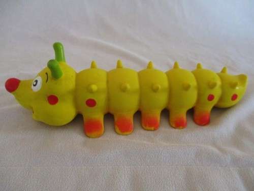 TO ADD TO A COLLECTION OR KEEP A PUP AMUSED FOR HOURS - SQUEEKY RUBBER CATERPILLAR