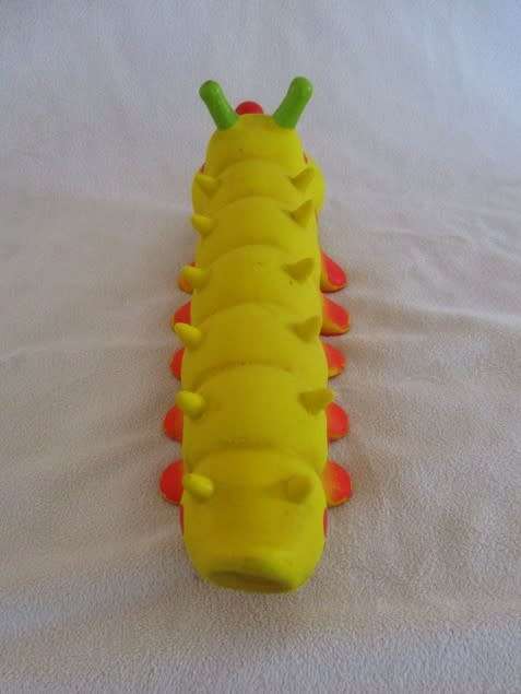 TO ADD TO A COLLECTION OR KEEP A PUP AMUSED FOR HOURS - SQUEEKY RUBBER CATERPILLAR