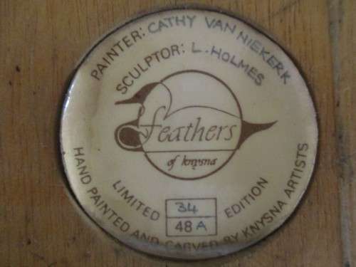 ULTRA RARE - EARLY FEATHERS OF KNYSNA LARGE DUCK KEEPSAKE BOX PAINTED BY FOUNDER, CATHY VAN NIEKERK