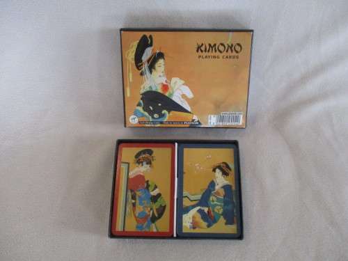 PLATNIK, AUSTRIA PLAYING CARDS - TWO PACKS OF KIMONO CARDS IN ORIGINAL BOX